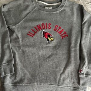 League Gray Illinois State Women's Crew Neck Sweater